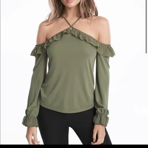 White House Black Market off the shoulder ruffle top. Size M.
